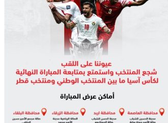 وزارة الشباب تخصص مواقع لنقل مباراة النشامى وقطر