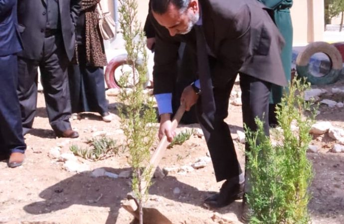 انطلاق المبادرة الوطنية لزراعة عشر مليون شجرةفي مدرسة الشوبك