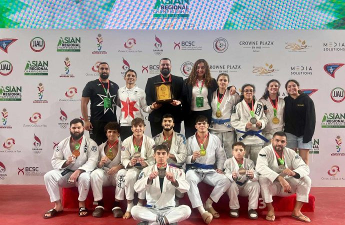 منتخب الجوجيتسو يحصد ١١ ميدالية ملونة في بطولة غرب آسيا