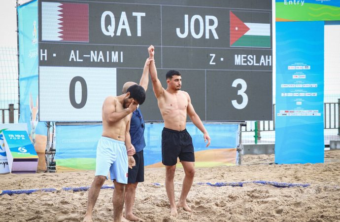 ختام مشاركة المنتخب الوطني للمصارعة الشاطئية في دورة سانيا الآسيوية